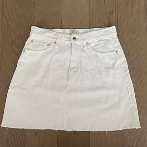 J Crew White Denim Skirt Size 27